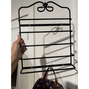 Longaberger Black Metal Wall Mounted magazine jewelry Rack wrought iron